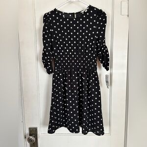 NEW with tags Women’s black w/ white polka dots dress by Speechless - size small